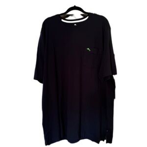 Tommy Bahama Black Tee with Green Accent